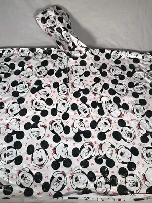 Mickey Mouse Poncho Youth One Size White Black All Over Print Raincoat • $11.79