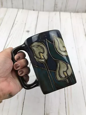 Mara Mexico Calla Lily Mug Handmade Pottery Mug Floral • $25