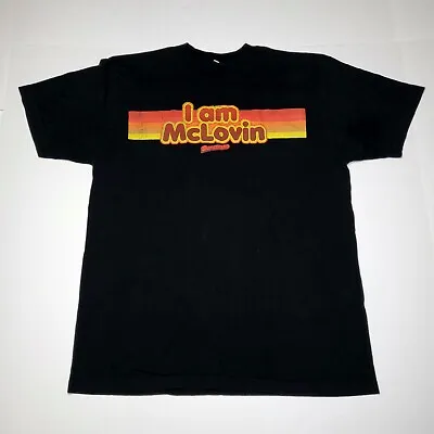 SUPERBAD Movie  I Am McLovin  Black Graphic T-Shirt Large Vtg Y2K • $17.97
