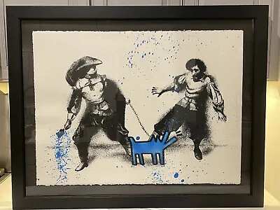 Mr. Brainwash Watch Out! 30 X22.5  Blue Ed. Signed/Numbered #/25 Framed • $1799.99
