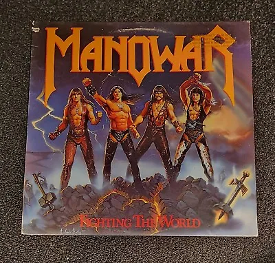 MANOWAR   Fighting The World” PROMOTIONAL COPY Vinyl LP 1987 ATCO Records  • $40