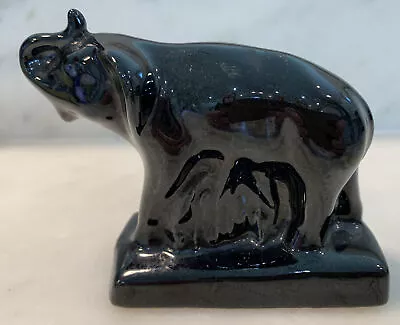 Van Briggle Black Glaze Elephant Figurine Signed Colo Spgs Colorado Springs • $59