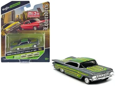 Maisto 1:64 1959 Chevrolet Impala Ss Lowriders Silver Metallic W/ Green Graphic! • $10.99