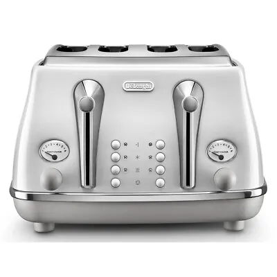 $139 • Buy Delonghi Icona Capitals 4 Slice ToasterSydney White CTOC4003W