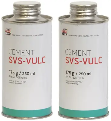 2 X REMA TIP TOP Vulcanising Fluid 175g Can (SVS-VULC) - 250ml - TY100x2 • $37.83