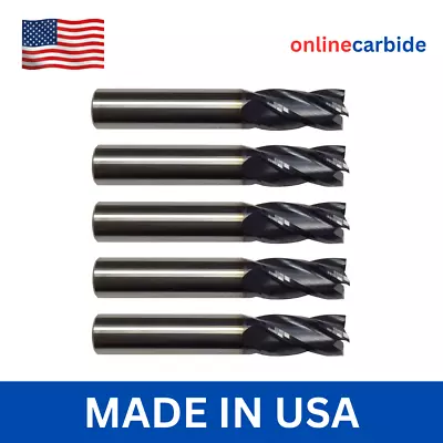 5 PCS 1/4  4 FLUTE CARBIDE END MILL - TiALN COATED • $72.95