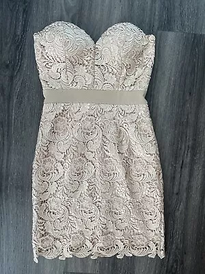 Elle Zeitoune Chardonnay Strapless Bodice Dress In Champagne Size 6 • $65