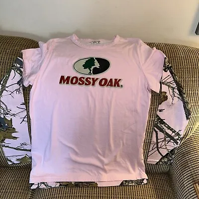 Mossy Oak Tee Shirt Women’s XL 16-18 Pink Camo Sleeves Break Up Infinity • $15