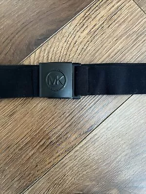 Michael Kors Signature Stretchy Black Belt Logo Buckle Size Medium Free Shipping • $14.99