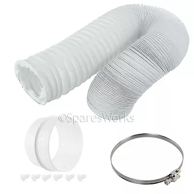 £14.89 • Buy 155 Inch Long Vent Hose Extension Pipe & Connectors For ZANUSSI Tumble Dryer