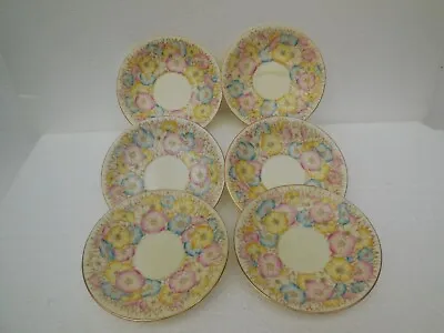 Set Of Six Floral Pattern Saucers ~ Collingwoods Bone China • £6