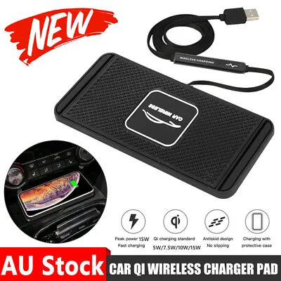 $15.95 • Buy Qi Car Wireless Charger Pad Phone Fast Charging Mat Replace For LPhone Samsung