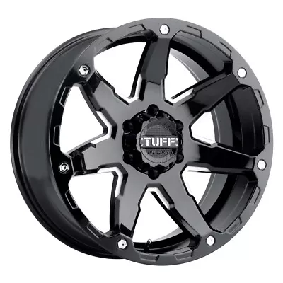 TUFF T4A Gloss Black With Milled Spokes 16x8 5x114.3 -13 Wheel Single Rim • $101.50