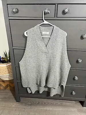 Storets V Neck Tunic Vest Sweater Sz S-M Oversized Stretchy Warm Korean • $18.50