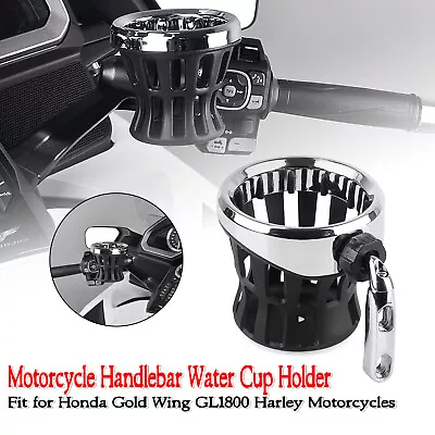 Motorcycle Front Handlebar Cup Holder W/Basket For Honda Gold Wing GL1800 Chrome • $19.65