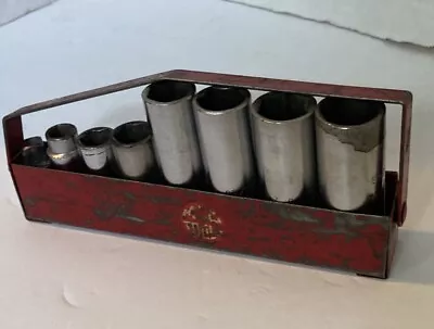 Mac Deep Socket Set With Metal Hanging Tray Semi-deep & Extension VTG 13/16-3/8 • $69