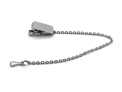 Vintage Tie Clip Chain Silver Tone Steampunk Modernist • $17.99