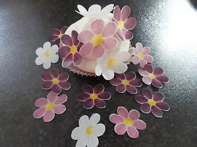 16 PRECUT Edible Purple Flowers Wafer/rice Paper Cake/cupcake Toppers • £2.85