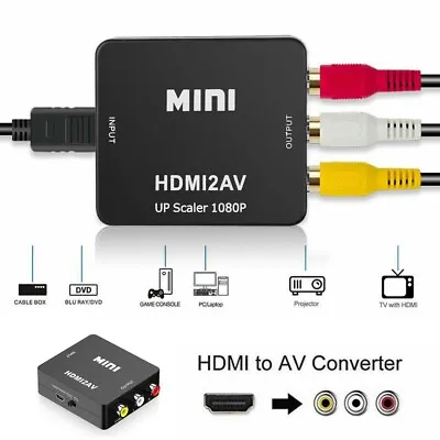 £5.42 • Buy Full HD 1080P HDMI To AV CVBS 3RCA Video Converter Adapter With USB Cable ~s~s