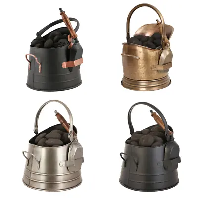 £32.99 • Buy Fireplace Coal Bucket Kindling Ash Fire Scuttle Shovel Holder Fireside Set