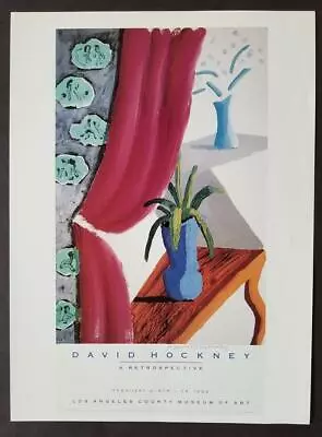 David Hockney  Still Life With Magenta Curtain  Poster Print Offset Litho 1994 • £38.56