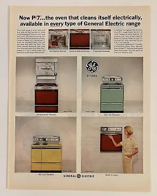 GE P7 Oven VTG 1965 Life Print Add 10.5 Mid Century Appliances Colorful • $13.99