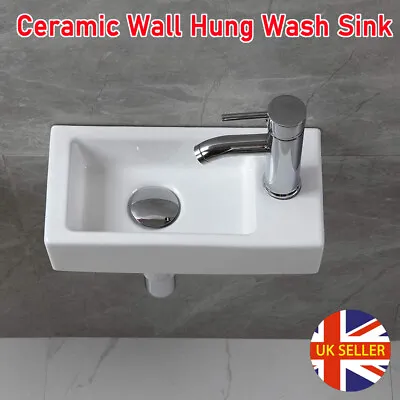 £35.50 • Buy Ceramic Bathroom Basin Sink Corner Cloakroom Hand Wash Counter Top Wall Hung UK