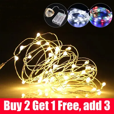 Fairy String Lights Micro Rice Copper Wire Xmas Light 20/100LED Battery Operated • £4.36