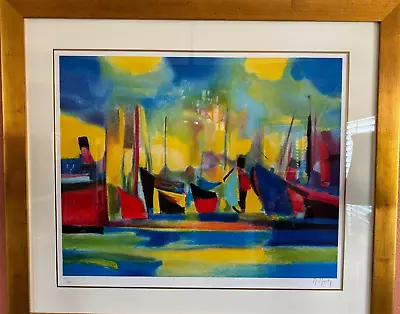 Signed Marcel Mouly  L'Escale  Framed - Free Shipping • $4700