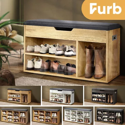 $89.95 • Buy Furb Shoes Cabinet Bench Shoe Storage Organiser Rack Wooden Shelf Cupboard Box