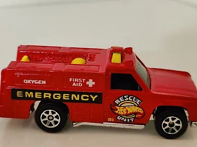 Vintage Hot Wheels 1974 Rescue Emergency Red Diecast Vehicle Unit 51  • $10