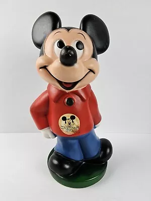 Vintage 70s Mickey Mouse Club Coin Piggy Bank Disney Play Pal 11” Plastic Figure • $12.71