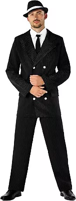 Mens 20s Gangster Costume Adult 1920 Pinstripe Mafia Mob Suit Halloween M L XL • $34.95