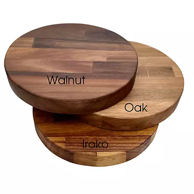 Circular Round Chopping Board -  Solid Wood- Oak- Walnut- Iroko- D 29cm • £30