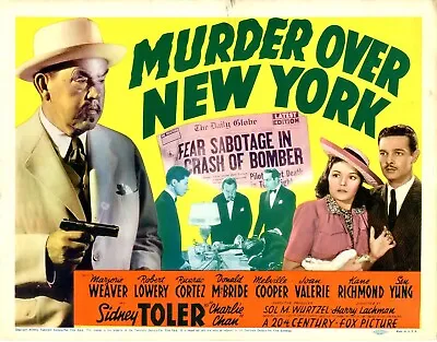 Charlie Chan Murder Over New York 1940 Dvd Copy Of Public Domain Film Disc Only • £3.95