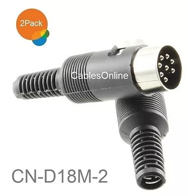 2-Pack 8-Pin Din Male B&O Audio Connector W/ Black Plastic Handle CN-D18M-2 • $5.50