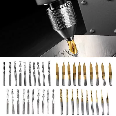 40xMilling Cutter End Mill CNC Router Bit Flat Ball Nose Set Kit For Engraving♪ • $57.66