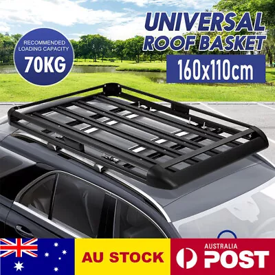 Aluminium Car Roof Rack Basket Double Layer Tray Travel Luggage Carrier Cage • $146.40