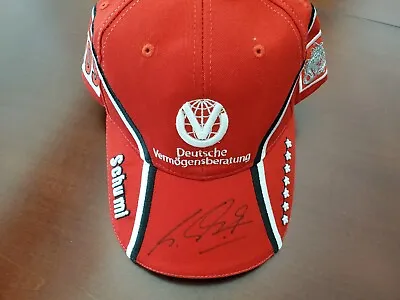 Michael Schumacher Autographed Ferrari Formula 1 Cap. • $1750