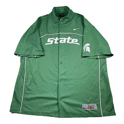 VTG Nike Elite Michigan State Spartans Basketball Warm Up Shooting Jacket Sz 3XL • $50.99