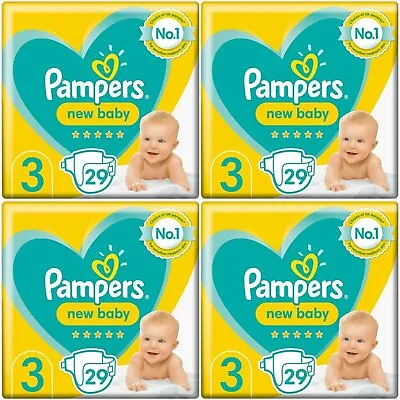 116 X Pampers New Baby Size 3 - Carry Pack - With Protection For Sensitive Skin • £29.68