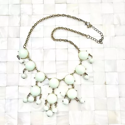 Mint Green Cabochon Statement Necklace Gold Tone The Vintage Strand Lot #4756 • $8.49