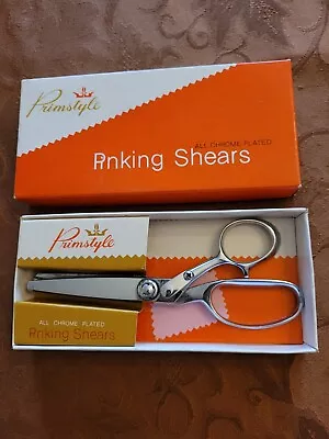 Vintage Primstyle Pinking Shears 7 Inch All Chrome Plated • $9.25