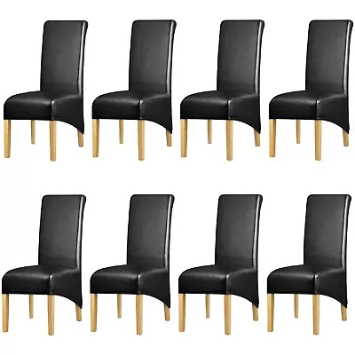 8PCS XL Stretch Dining Chair Covers Slipcover PU Leather Waterproof Removable • $104.99