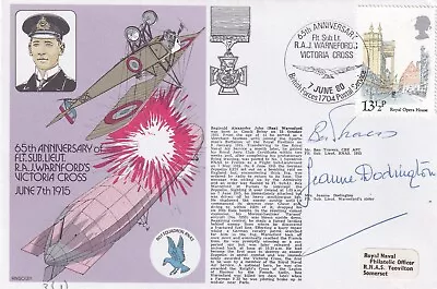 3RN1c 65th Anniv Flt.Sub.Lt. R.A.J. Warnford's VC Signed B Travers WW1 Pilot & • £21.95