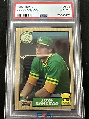 1987 Topps #620 Jose Canseco Rookie Oakland Athletics PSA 6 EX-MT • $4.99