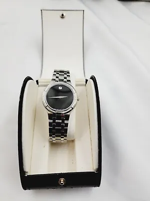 Movado Museum Automatic Black Dial Diamond Bezel And Crown - Steel • $729.99