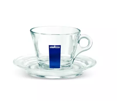 Lavazza 6x 160ml Cappuccino Glass Cups & Saucers • £32.99