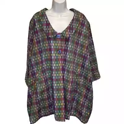 Ulla Popken A-line Jacket Double Fabric Button Madras Plaid 24/26 Plus Size • $68