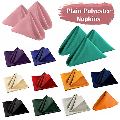 £8.99 • Buy Soft Table Napkins Premium Tableware Linen Polyester Serviettes Wedding Party